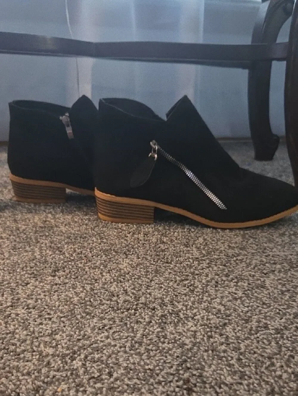 Black Suede Women's Ankle Bootie - Classic Slip-On Style